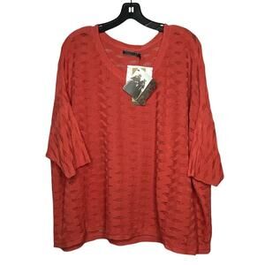 Peruvian Connection Tangerine Mirabeau Pullover Top Pima Cotton Bamboo XL New
